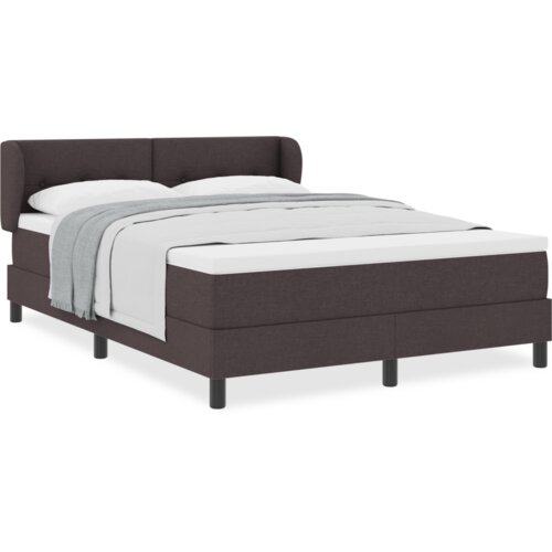 Box Spring Krevet s Madracem Tamno Smeđi 140x200 cm Tkanina Slike