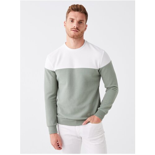 LC Waikiki Crew Neck Long Sleeved Color Block Men&amp;#039;s Sweatshirt. Slike