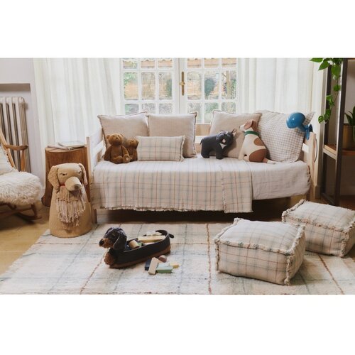 Lorena Canals Kremno belo-žajbljevo zelena pralna ročno tkana bombažna preproga 90x120 cm Tartan Blue Sage &amp;ndash; Slike