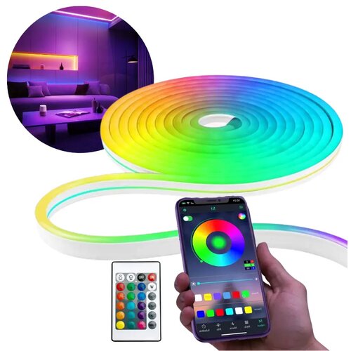  Vodootporna RGB neon LED traka 5m sa aplikacijom i daljinskim Slike