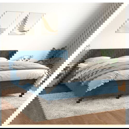 vidaXL Krevet s oprugama i madracem tamnoplavi 140x190 cm baršunasti Cene