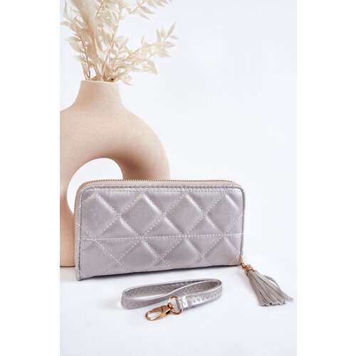  Large Quilted Wallet With Stripe Silver Jeffrey Cijene