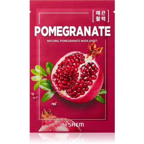 The Saem Natural Mask Sheet Pomegranate maska iz platna za intenzivno gladitev in posvetlitev kože 21 ml Slike