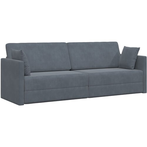 vidaXL Kauč na razvlačenje 2-u-1 Tamnosivi 213x144x60 cm Baršun Cijene