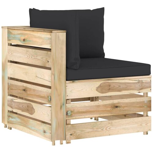 vidaXL Modularna kutna sofa s jastucima od zeleno impregniranog drva Cene