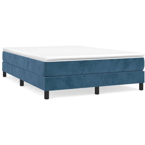 VidaXL Box spring postelja z vzmetnico temno modra 140x200 cm žamet, (20883811) Slike
