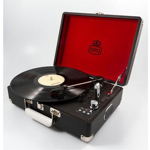  Gramofon GPO ATTACHE SW-196C RETRO crni Slike
