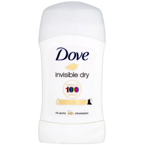 Dove Invisible Dry trdi antiperspirant proti belim madežem 48 ur 40 ml