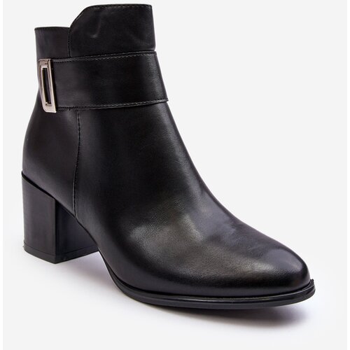 Kesi Women's leather ankle boots Black Starines Slike