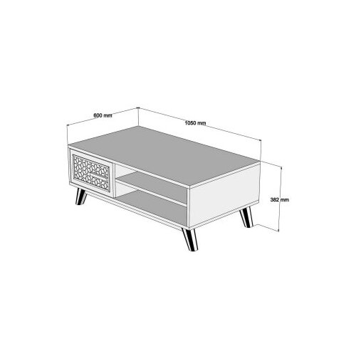 Hanah home Klub sto Ayla 105x38,2x60​cm Orah Slike