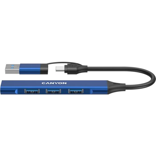  Hub DS-02 4in1 USB-A/C Blue Cene