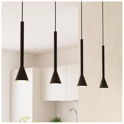 Eglo Cortaderas visilica/4, led, gu10, 4x5w, crno/zlatna Slike