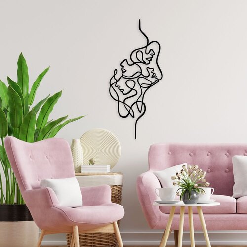 Wallity zidna dekoracija Faces, 40x100 cm, 1.5 mm, Crna Slike