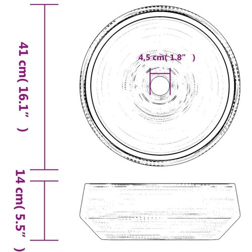  umivaonik sivi okrugli &amp;Phi; 41 x 14 cm keramički Slike