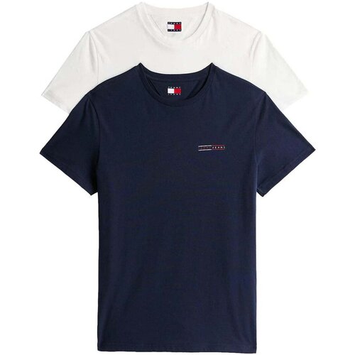 Tommy Jeans 2 Pack Slim T-Shirts Ecru/Dark Night Navy Vi&amp;scaron;ebojna Slike