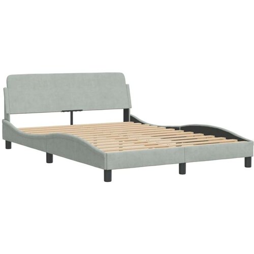 VidaXL Krevet s madracem svjetlosivi 140x200 cm bar&amp;scaron;unasti Slike