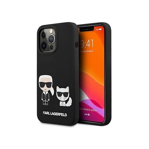 Karl Lagerfeld Originalen ovitek KLHCP13LSSKCK za iPhone 13 Pro črn silikonska za&amp;scaron;čita - Full Bodies Slike