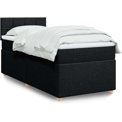 Box spring krevet s madracem crni 80 x 200 cm od tkanine Cijene