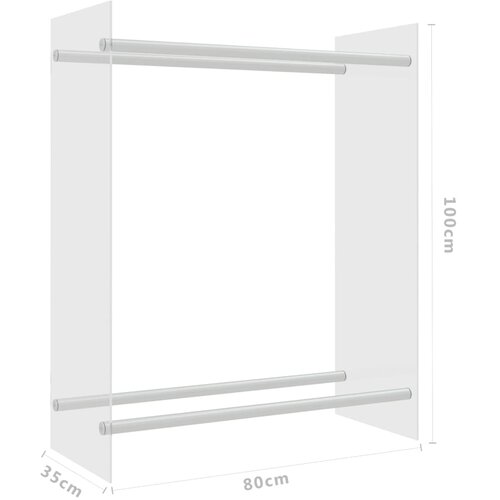  Stalak za drva za ogrjev prozirni 80x35x100 cm kaljeno staklo Slike