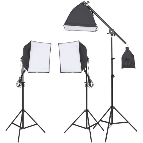 VidaXL Set studijske rasvjete s trono&amp;scaron;cem i softboxovima Slike