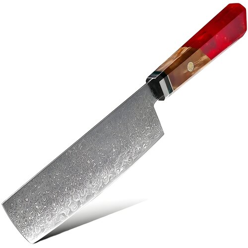 IZMAEL Damaskasti kuhinjski nož KU-20013 - Cleaver / Crvena / 30,5cm Cijene