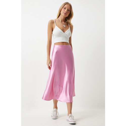  Women's Pink Satin Finished Skirt Cene