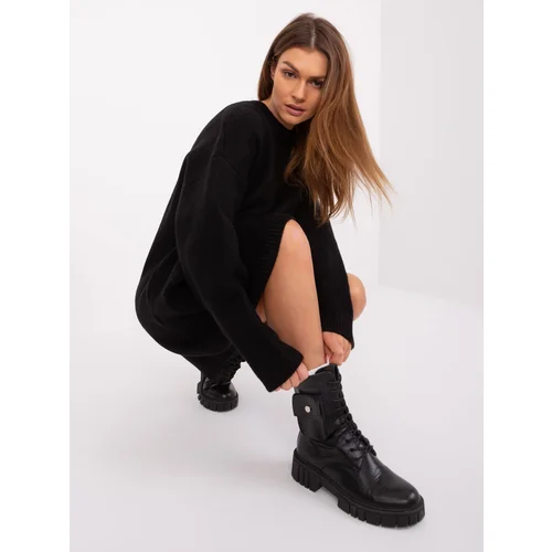 Fashion Hunters Black women's knitted dress RUE PARIS