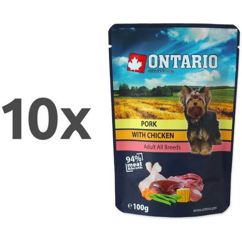 Ontario Dog - pi&scaron;čanec, svinjina in zelenjava v juhi - 100 g 10 x 100 g Cene