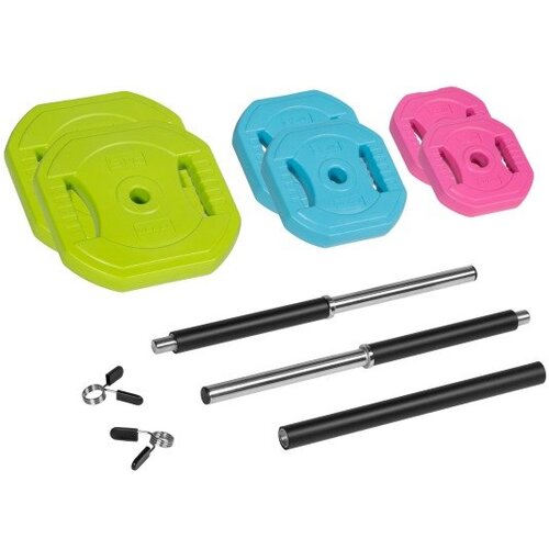 Rebel Active RBA-2336 &amp;ndash; Set utega 20 kg s ravnom &amp;scaron;ipkom 140 cm, bitumenski utezi Slike
