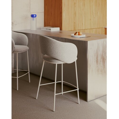 Kave Home Kremno bel barski stol (vi&amp;scaron;ina sedeža 65 cm) Maina &amp;ndash; Slike