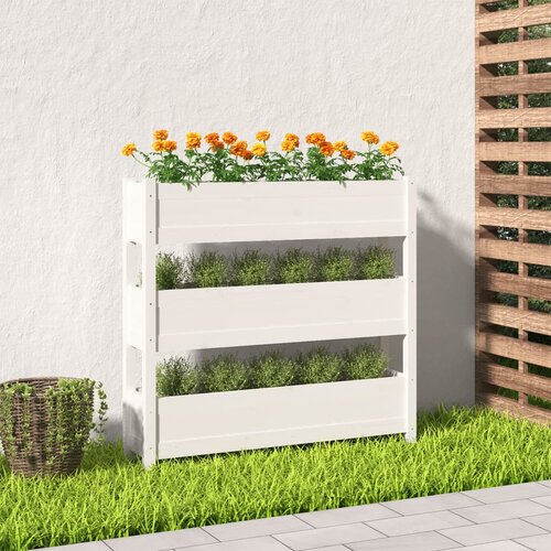 VidaXL Sadilica bijela 112 x 25 x 104,5 cm od masivne borovine Slike