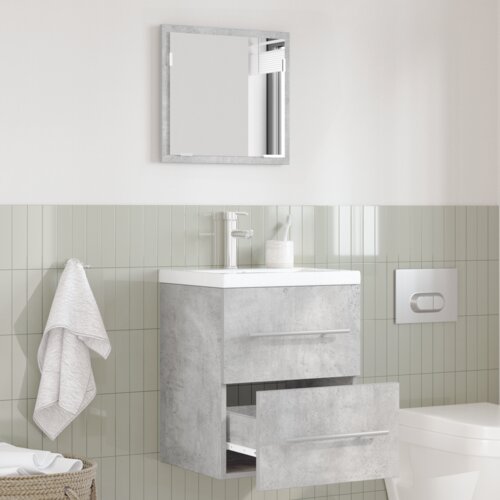 VidaXL Kupaonski ormar s ladicama Betonska siva 41 x 38.5 x 48 cm Slike