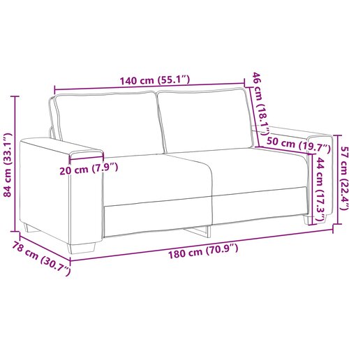  Dvosjed Krema 180 cm Lažna koža Slike