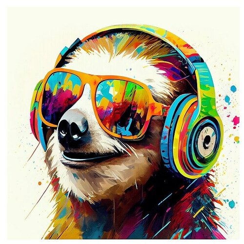 ProArt Young Living Slika na platnu (Animals with Headphonse - Sloth, &Scaron; x V: 30 x 30 cm) Cene
