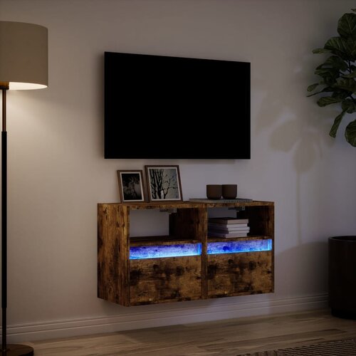  Zidni TV ormarići LED 2 kom boja hrasta 41x31x45 cm Slike