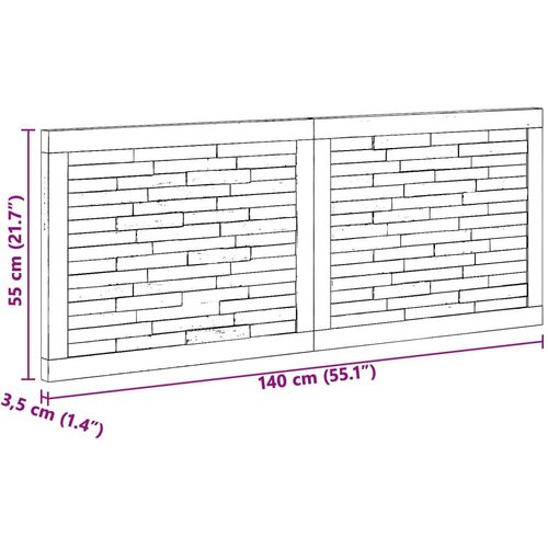  Uzglavlje Zidne Prirodna 140 cm Čvrsto teak drvo Slike