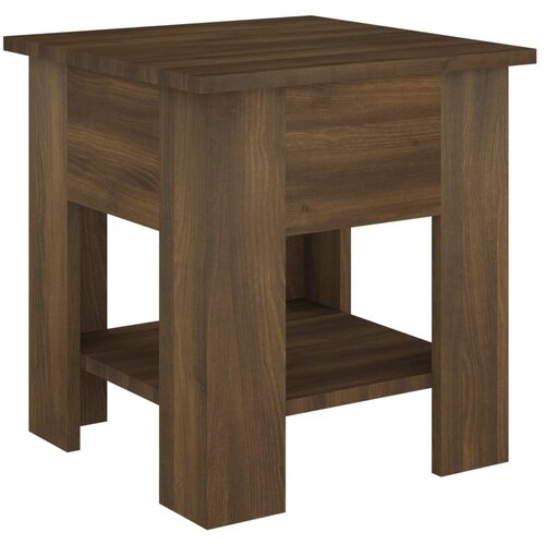 Maison Chic Klubska mizica - kavna mizica - Nizka mizica rjavi hrast 40x40x42 cm konstruiran les, (21753257) Slike
