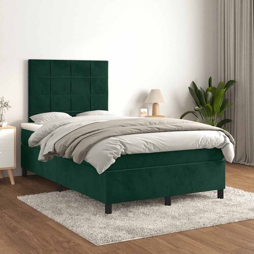 Box spring krevet s madracem tamnozeleni 120x200 cm bar&amp;scaron;unasti Slike