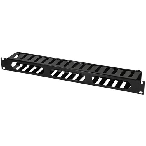 Logilink 19 cable management panel with front flap, 1U, black, ORCC01B Slike