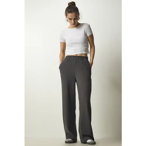 Happiness İstanbul Women's Smoky Ribbed Knitted Trousers