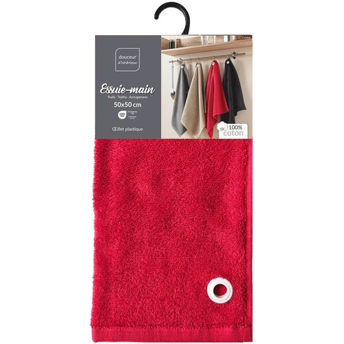 Douceur d int&amp;eacute;rieur Rdeča frotirna bombažna brisača 50x50 cm Cuistot &amp;ndash; Slike