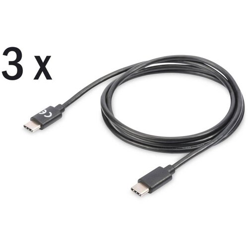 Digitus USB kabel USB 2.0 USB-C&reg; vtič\, USB-C&reg; vtič 1.00 m črna za&scaron;čiten AK-880908-010-S, (20416433) Cene