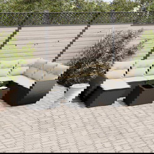 VidaXL 8-dijelni set vrtnih sofa od poliratana s jastucima crni Slike