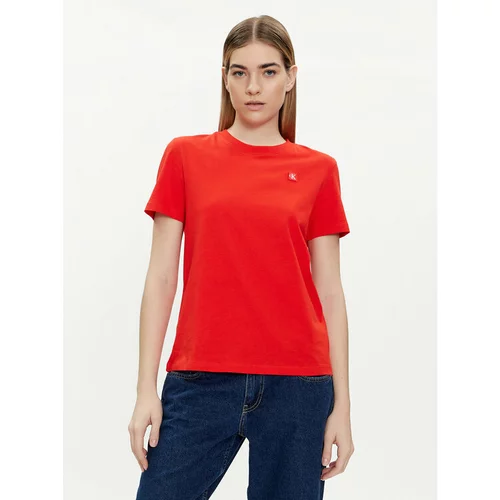 Calvin Klein Jeans Majica J20J223226 Rdeča Regular Fit