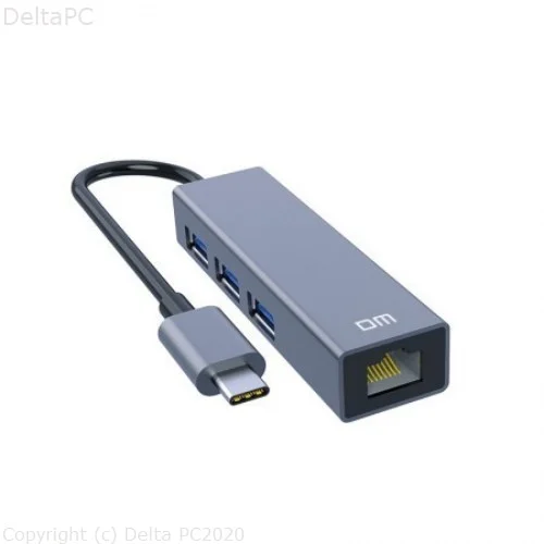 dm CHB002 Type-C USB 2.0 HUB 3 Ports + RJ45