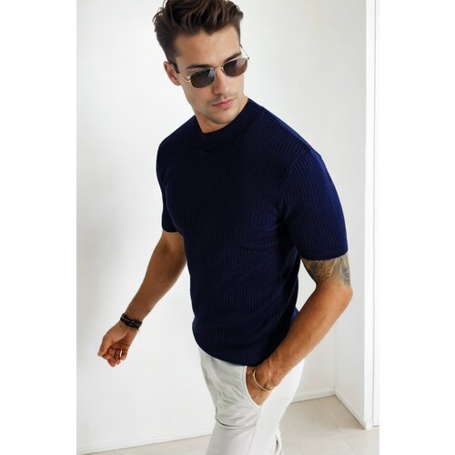 Dewberry 33307 Mens Crew Neck Short Sleeve Thin Knit Sweater-NAVY Cijene