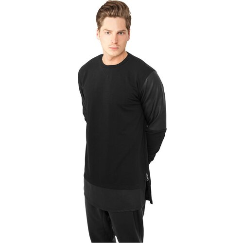 Urban Classics Long Zipped Leather Imitation Crewneck blk/blk Slike