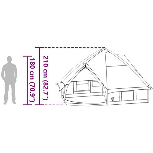  Teepee &amp;scaron;ator s krovom Plava i siva 490 x 410 x 210 cm Slike