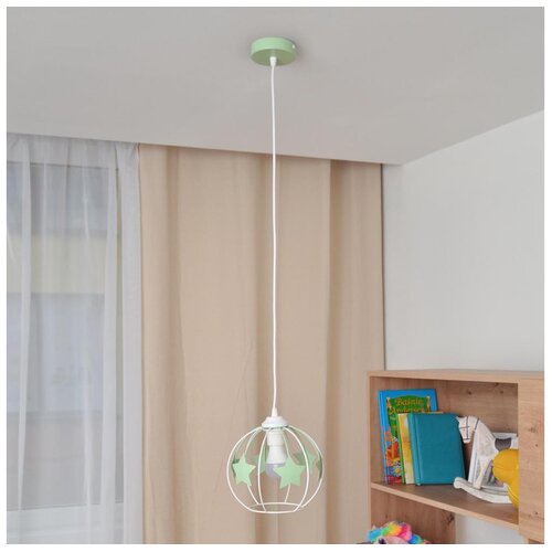  Dečiji luster na sajli STARS 1xE27/15W/230V zelena/bela Cene