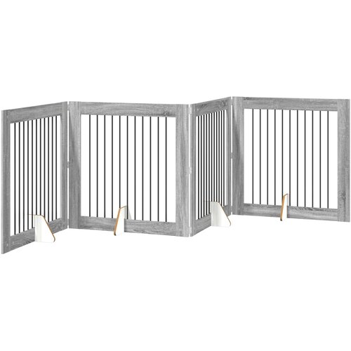  Vrata za pse s postoljem 4 pcs Siva sonoma 100 x 100 cm Slike